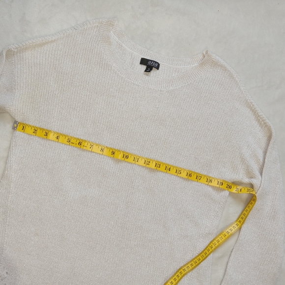a.n.a Like New Cream & Metallic Gold Knit Tunic Sweater sz XL - Picture 8 of 8